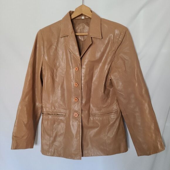 Laura Leigh LTD Vintage Leather Jacket Blazer sz M‎ - Picture 1 of 6